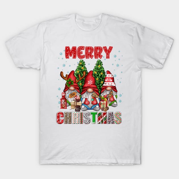 Merry Christmas Gnome Family Funny Xmas Tree Women Men Kids T-Shirt by JennyArtist